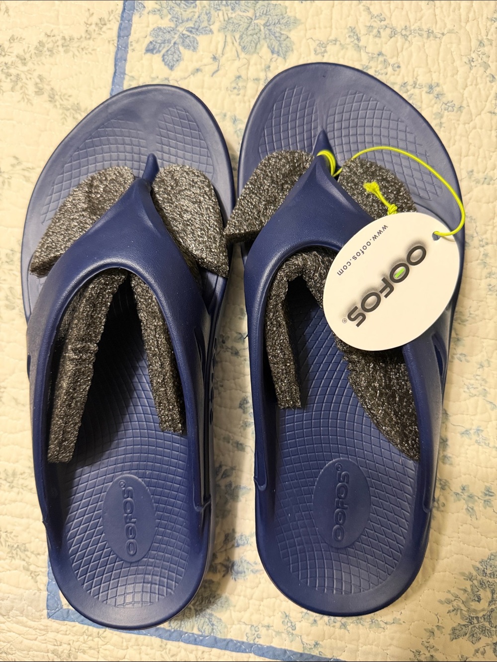 OOFOS Navy Blue Foam Recovery Flip Flops